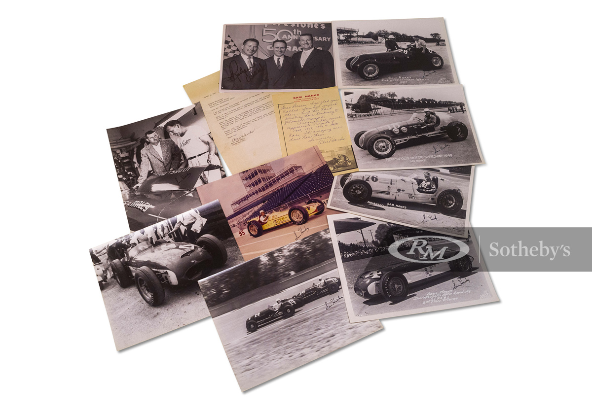 RM Sotheby's The Mitosinka Collection 2020, Indianapolis Racing Photographs, Signed by Sam Hanks